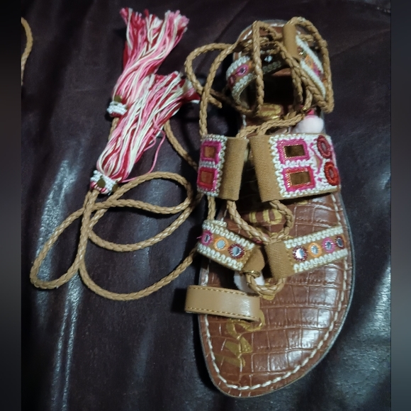 Sam Edelman Gretchen Boho Gladiator style flat festivals sandals shoes size 8.5 - Picture 8 of 13